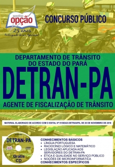 Concurso DETRAN PA 2019-AGENTE DE FISCALIZAÇÃO DE TRÂNSITO-AGENTE DE EDUCAÇÃO DE TRÂNSITO